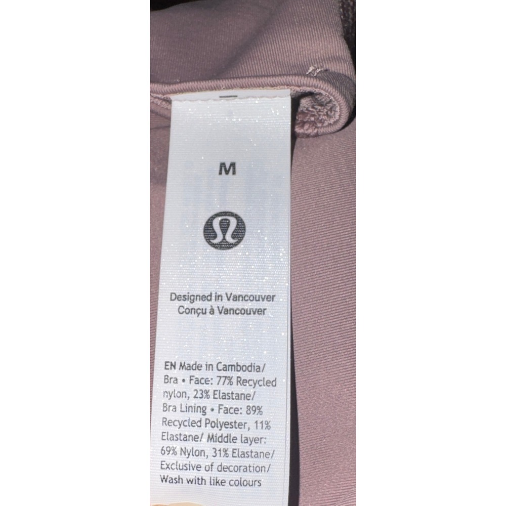 Lululemon Energy Longline Bra Evolve Mauve Purple Strappy Back Medium Support M - Picture 4 of 6